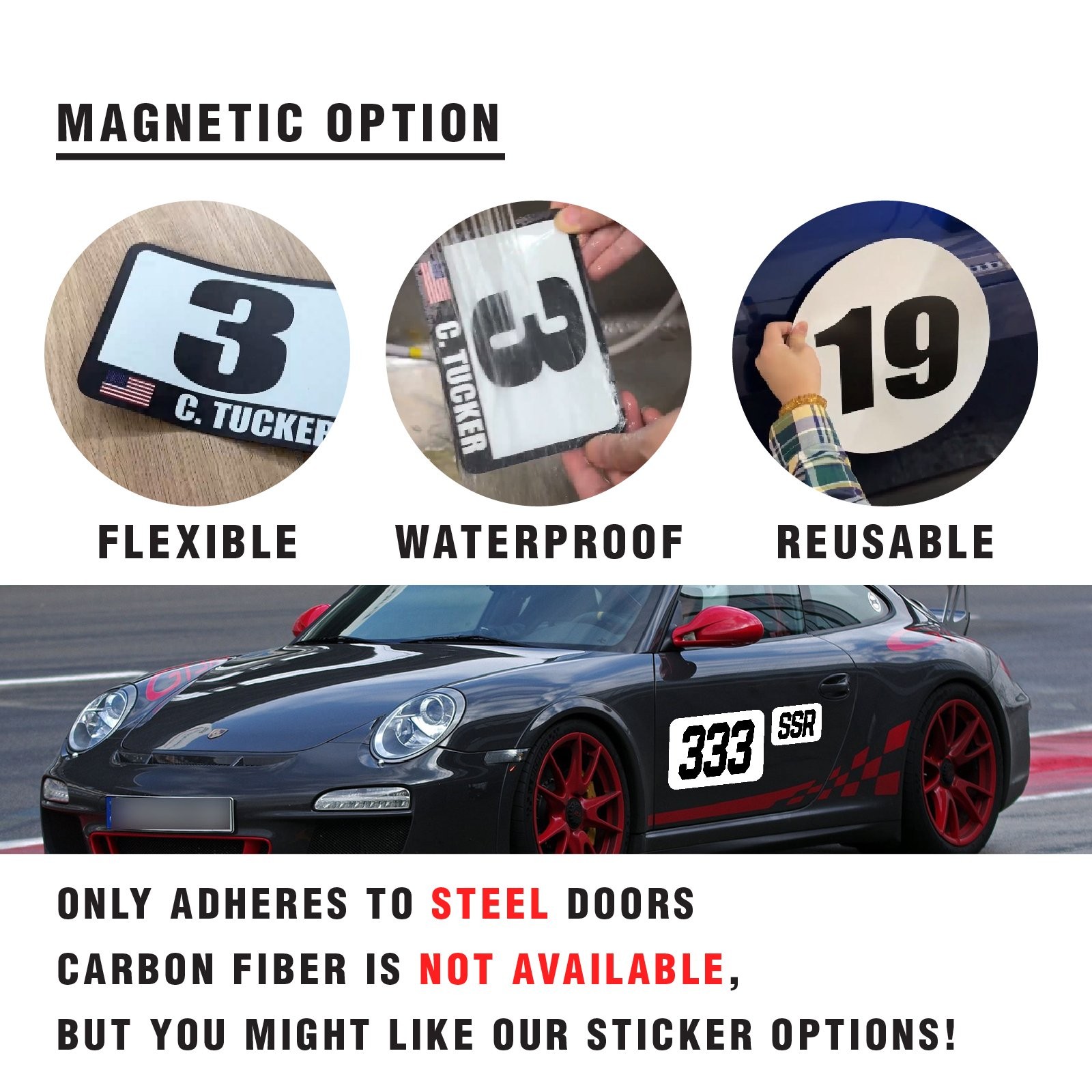 Custom SCCA Autocross Number Class Sticker Magnet Glossy Matte 05B White Black