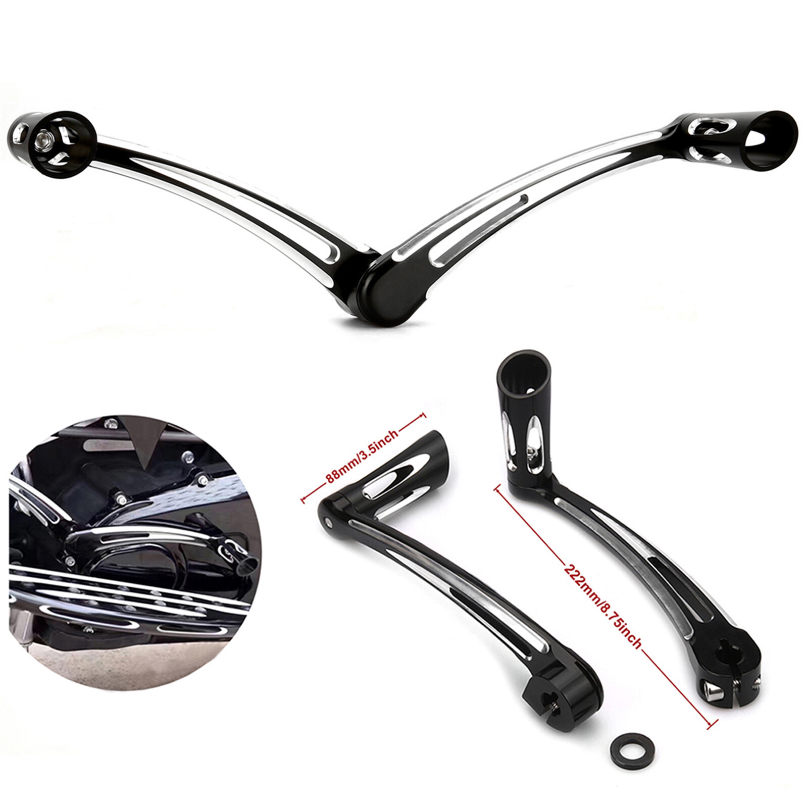 For Harley Chromed Edge Cut Brake Shifter Heel Toe levers Road King 1997-2007