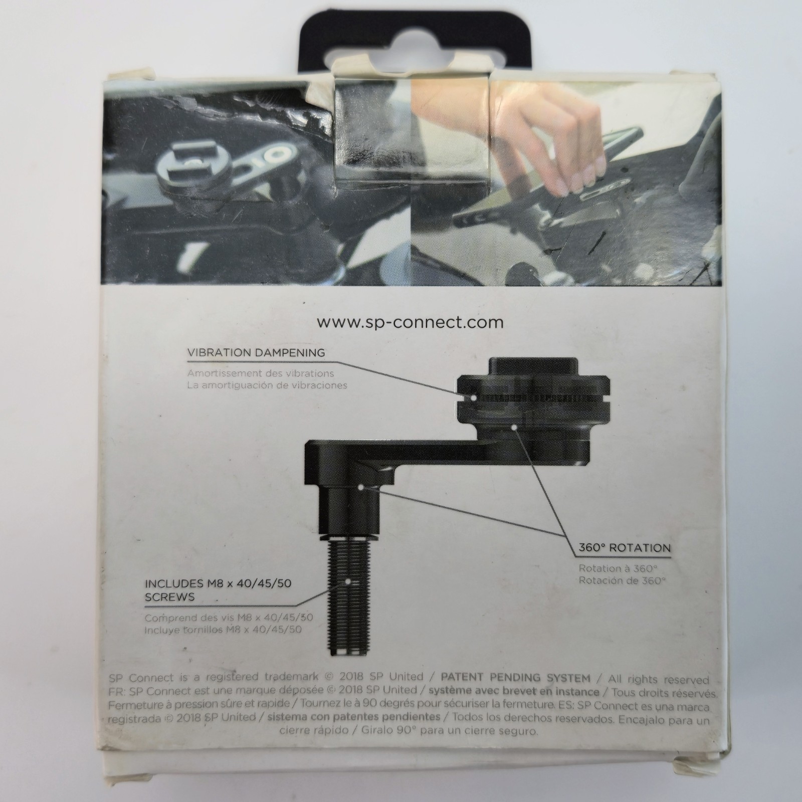 SP CONNECT 360 Degree Snap On Bar Clamp Mount w/ Vibration Dampening