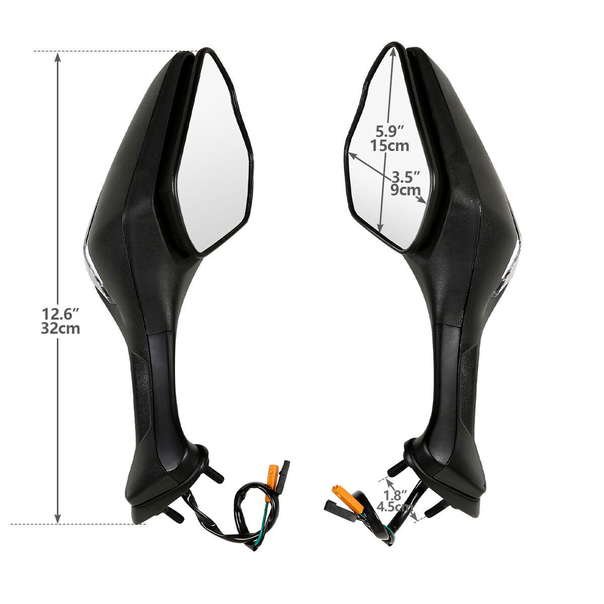 1 Pair of RearView Mirrors LED Turn Signals Fit For Honda CBR1000RR 2017-2024 US