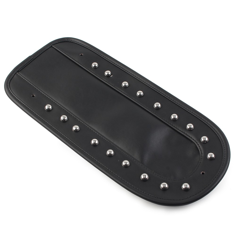 Fit Harley Softail Heritage Black Flame Stitch Leather Rear Seat Fender Bib