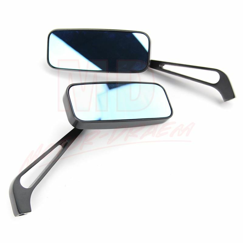 For Kawasaki Vulcan VN 500 750 800 900 1500 Black Rectangle Motorcycle Mirrors