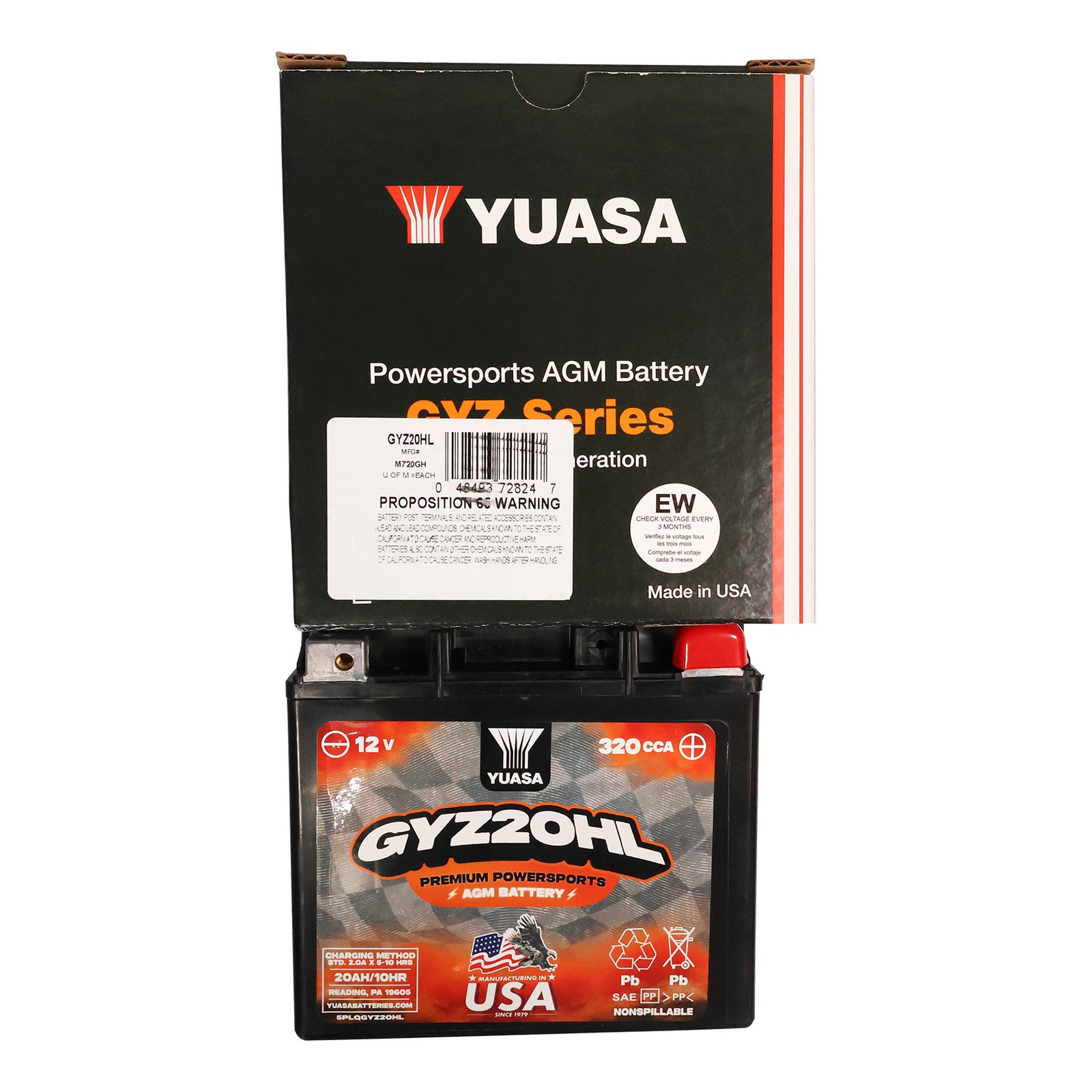 Yuasa AGM Battery GYZ20HL Sealed Factory Activated Fit For Harley Softail Yamaha