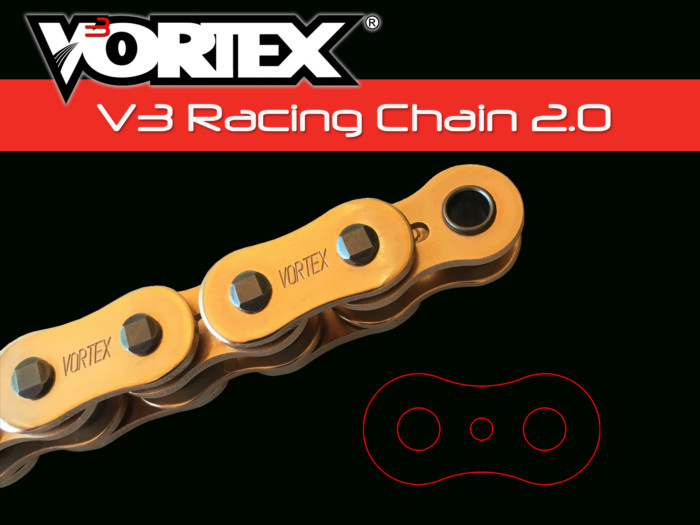 VORTEX SX3 520 X-Ring Chain Tensile Strength 8,500 CC Max 750 – Gold 170 Links