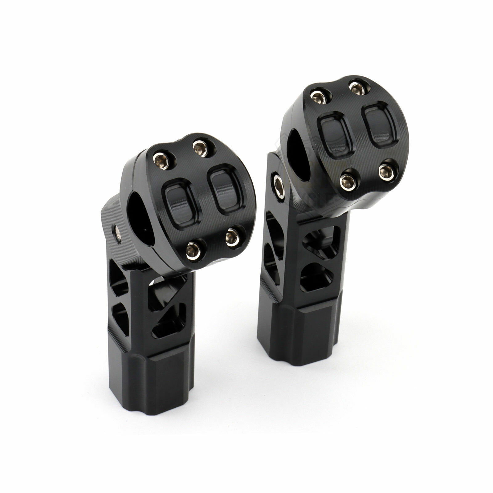 CNC 6.5/8.5/10.5″ Tall Handlebar Riser Clamp For Harley Dyna Softail Road Glide