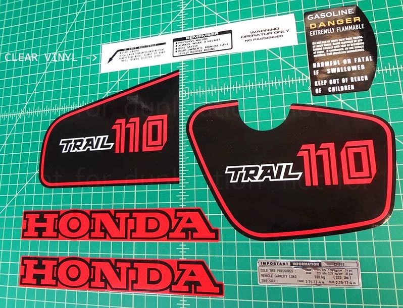 82 1982 CT110 110 trail 9pc Vintage graphics decals stickers pegatinas Adhesives