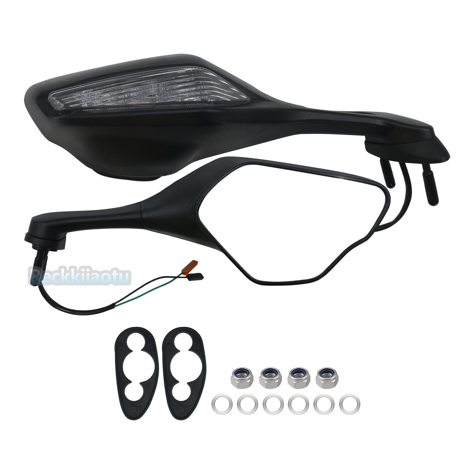 1 Pair of RearView Mirrors LED Turn Signals Fit For Honda CBR1000RR 2017-2024 US