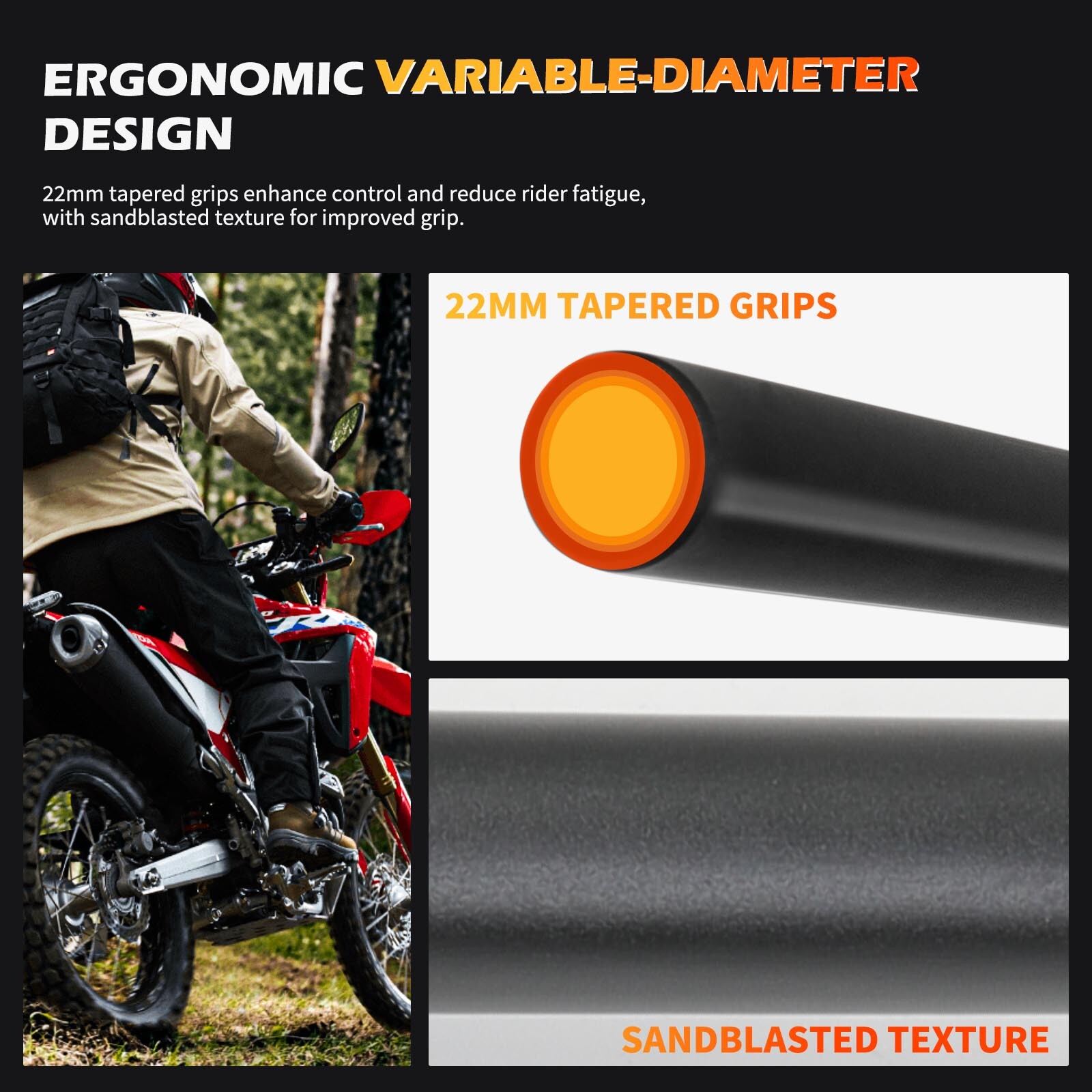 For Yamaha WR250F WR450F WR250R 1-1/8″ 28mm Fat Handlebar Low Rise Tracker Black