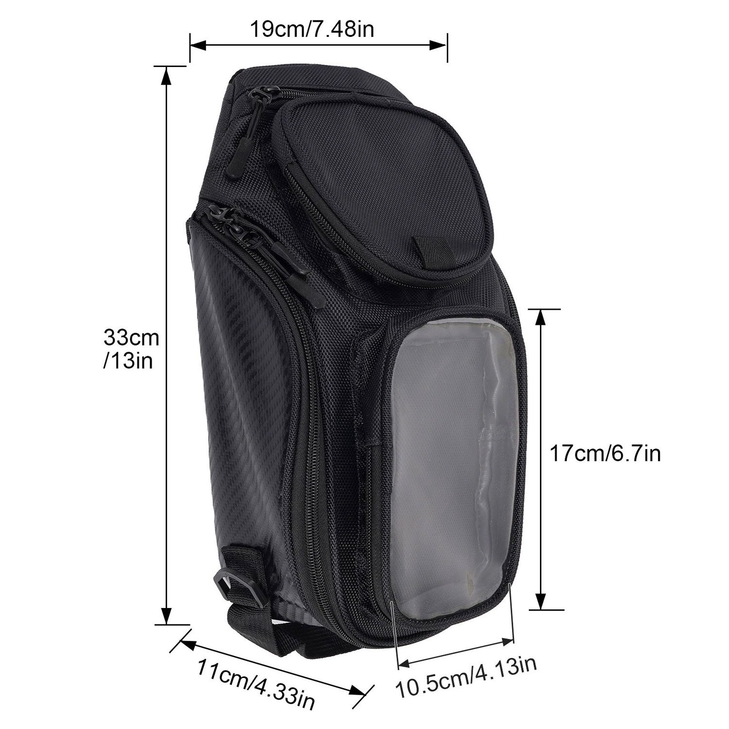 Waterproof Motorcycle Fuel Tank Bag Magnetic Motorbike Luggage Phone Storage Bag
