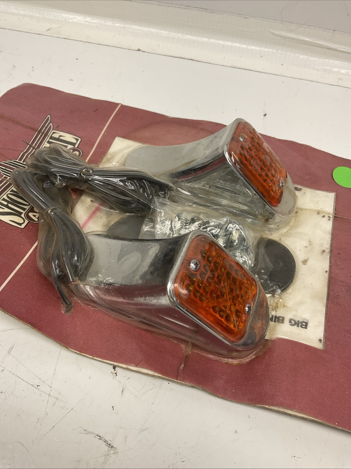 SHOW CHROME 16-201A AMBER ANGLE MINI MARKER LIGHTS VTG GOLDWING #1010