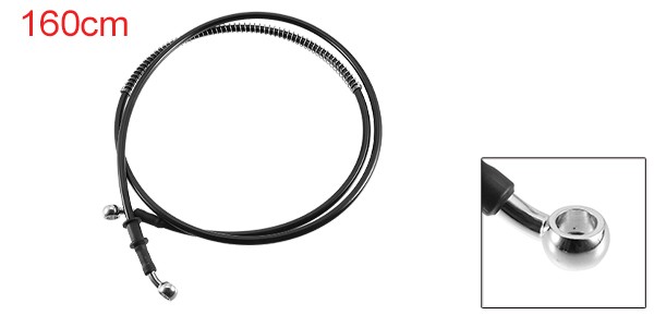 160cm AN3 M10 Car Hydraulic Brake Line Oil Hose Pipe Fitting 28° 28° Black