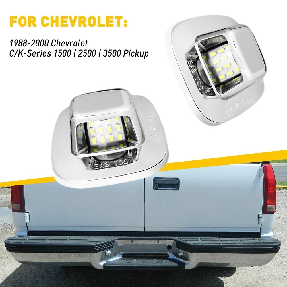For Chevy C/K 1500 2500 3500 Pickup LED AUXITO License Plate Light 5500K Lamps