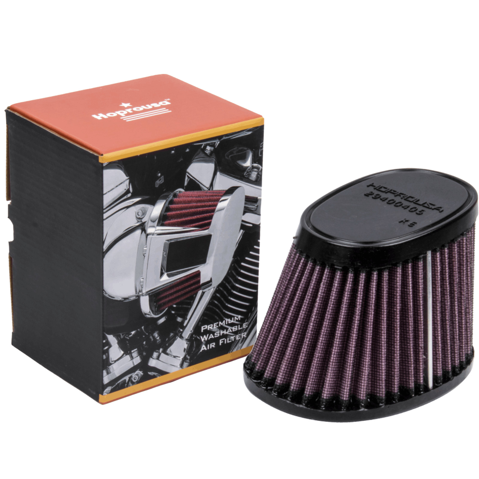 Hoprousa 117 Air Filter Heavy Breather for Harley Breakout Red Pre-oiled Filter
