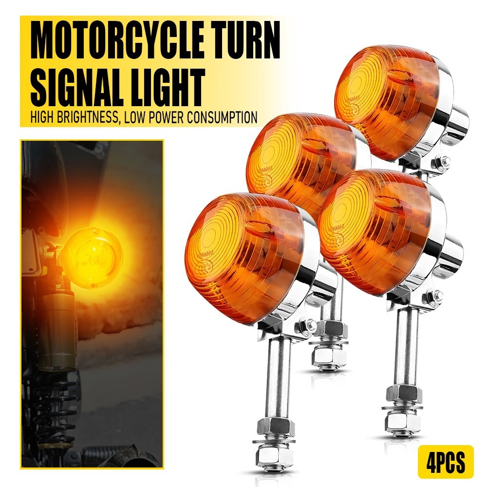 Universal Motorcycle 12V-24V Amber Turn Signal Light For Front Rear Application