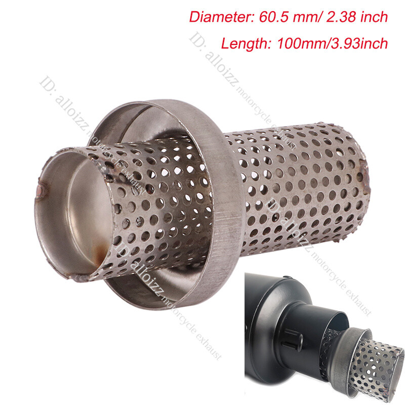 60.5mm Universal Exhaust Pipe Silencer DB Killer Baffles Reduce Noise Removable
