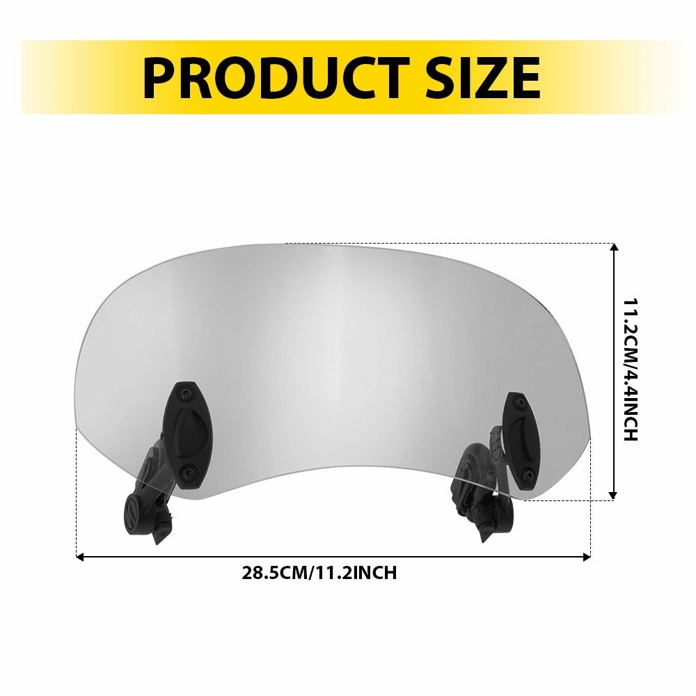 Universal Motorcycle Windshield Wind Screen Deflector Extension Spoiler Clip On