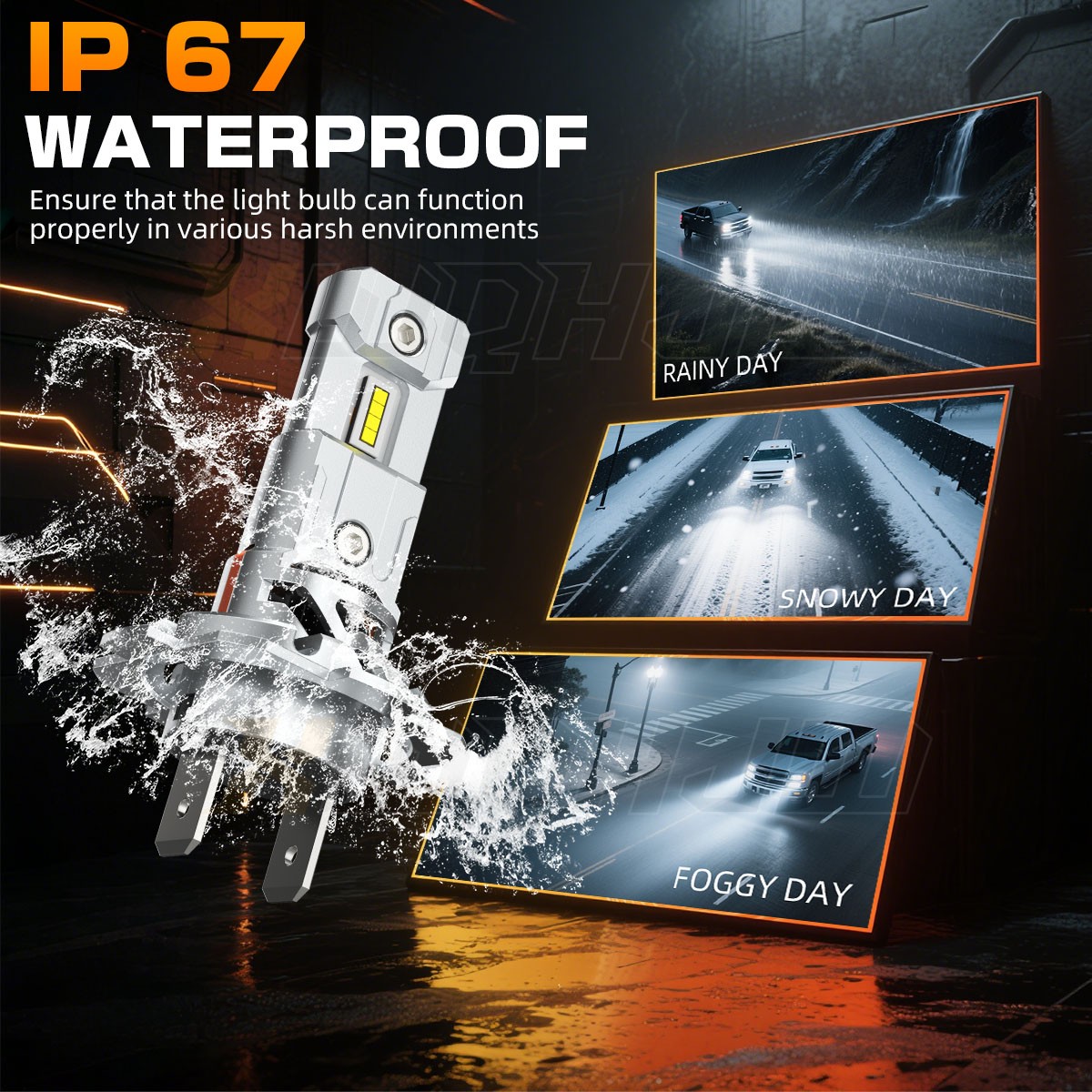 XWQHJW H7 Bulbs 60000LM for ATVs & Powersports Wireless Fog Lights