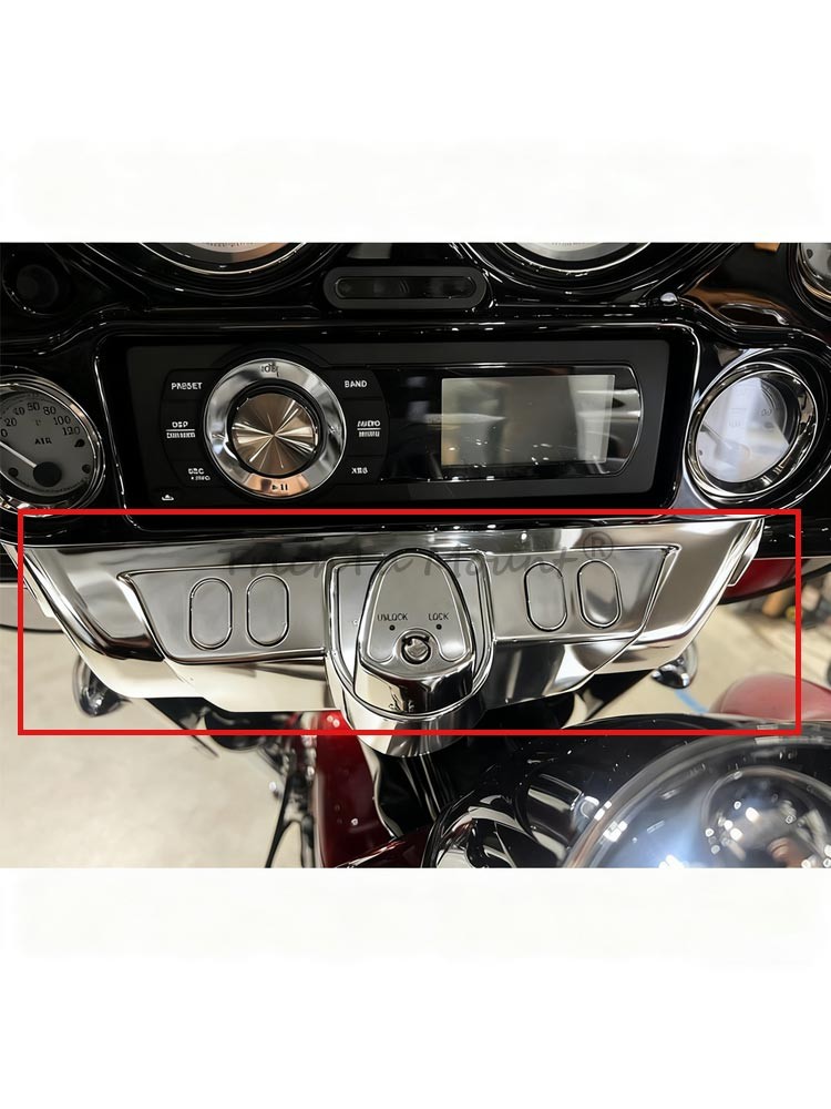 Chrome Switch Dash Panel Accent Cap Kit For Harley Electra Glide Classic FLHTC/I