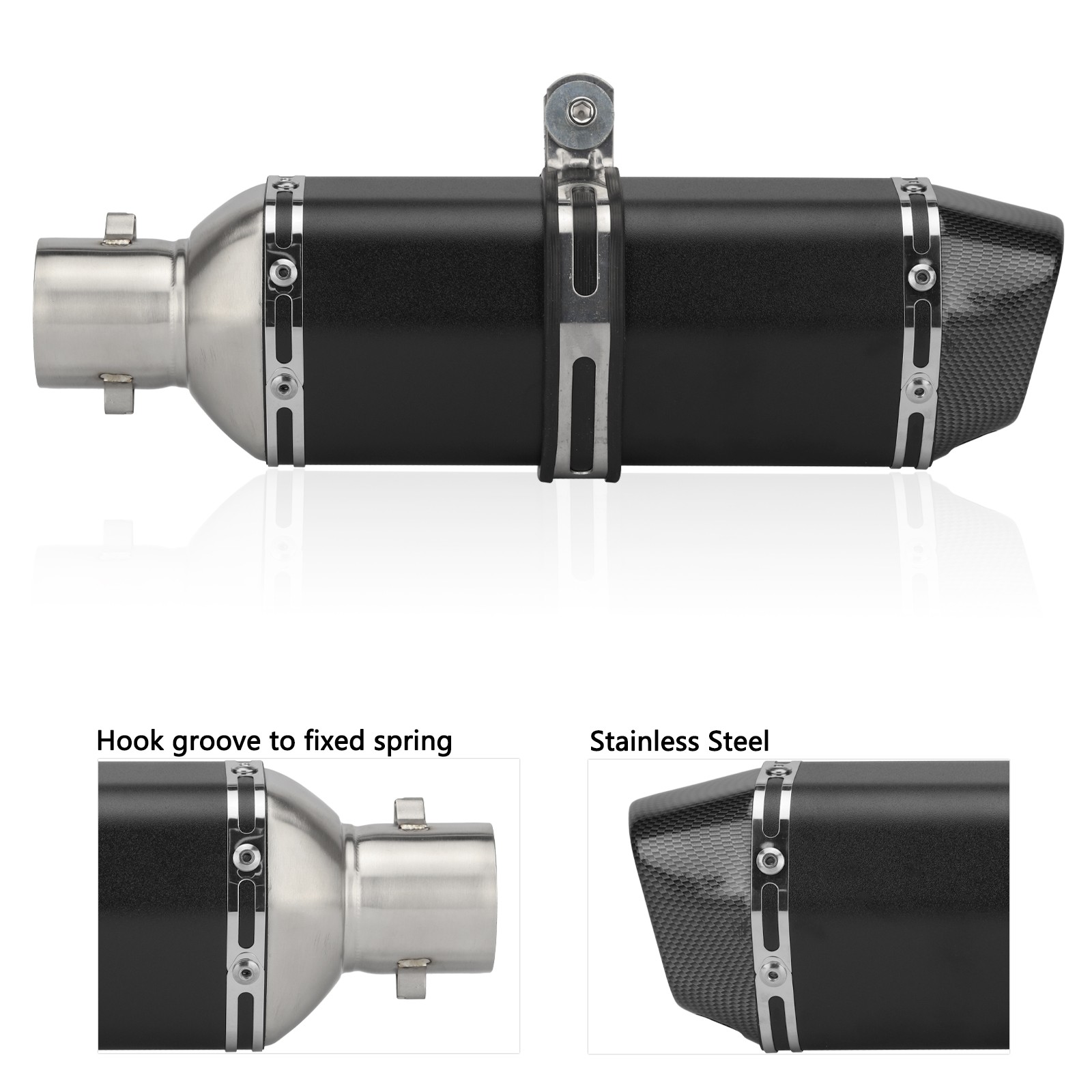Slip On Exhaust Muffler Tail Pipe DB Killer For 38-51mm Universal Motorcycle ATV