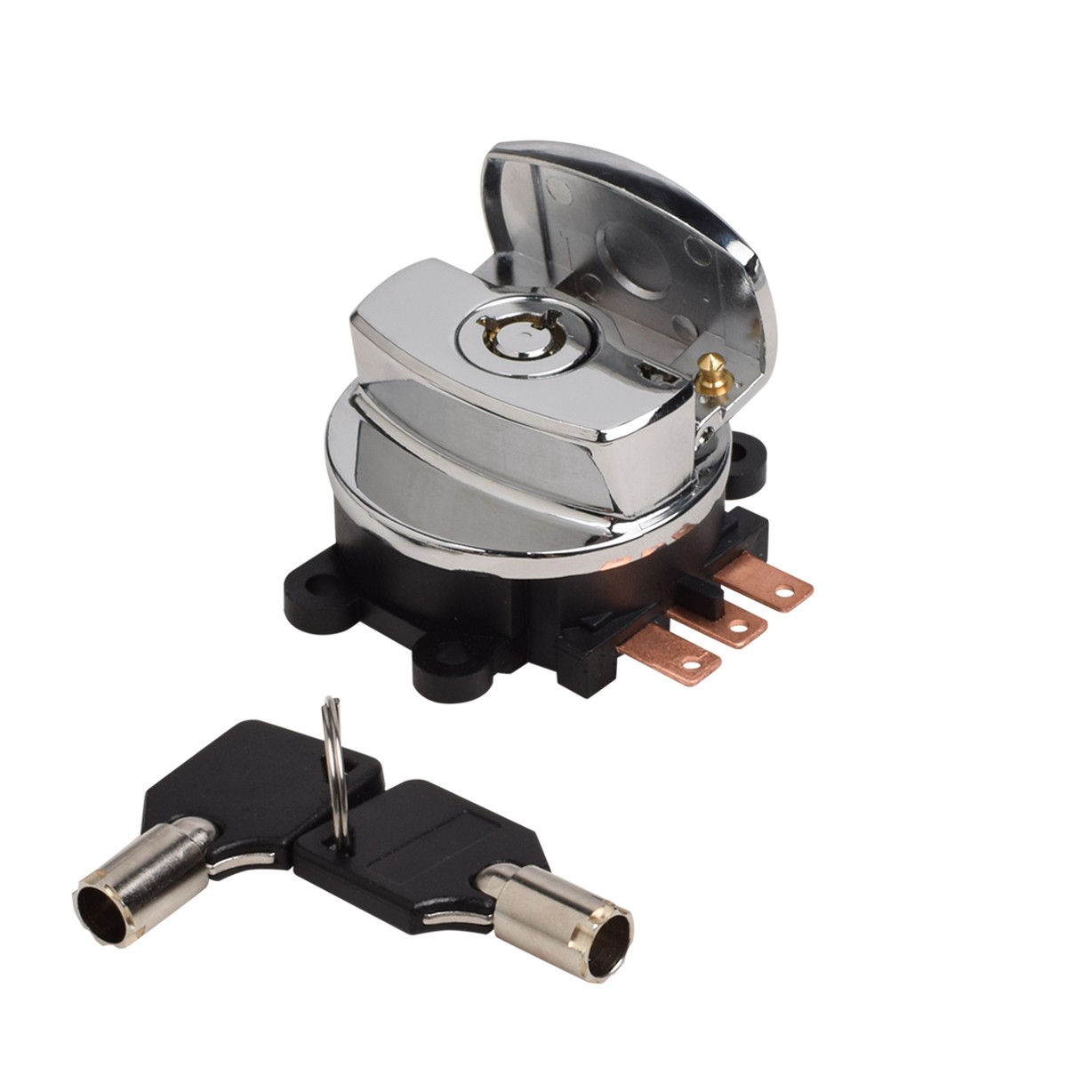 Chrome Ignition Key Switch Kit for Harley FLSTC HERITAGE SOFTAIL CLASSIC 1996-09
