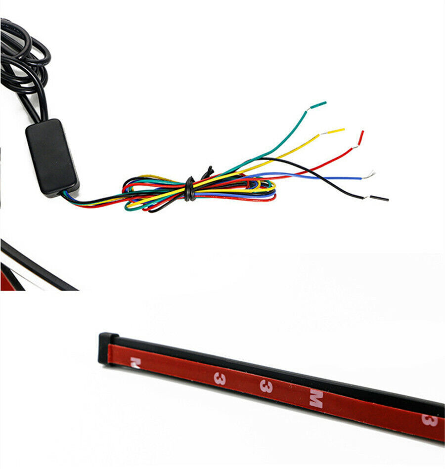 45cm Motorcycle Sequential Flowing LED Tail DRL Brake Turn Signal Strobe Light