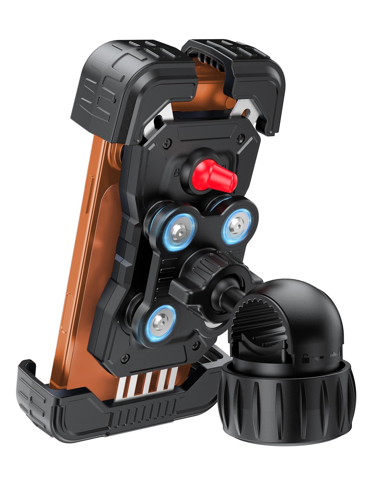 TECKNET Motorcycle Phone Mount, Bike Holder for 4.7–6.8″ Phones Black