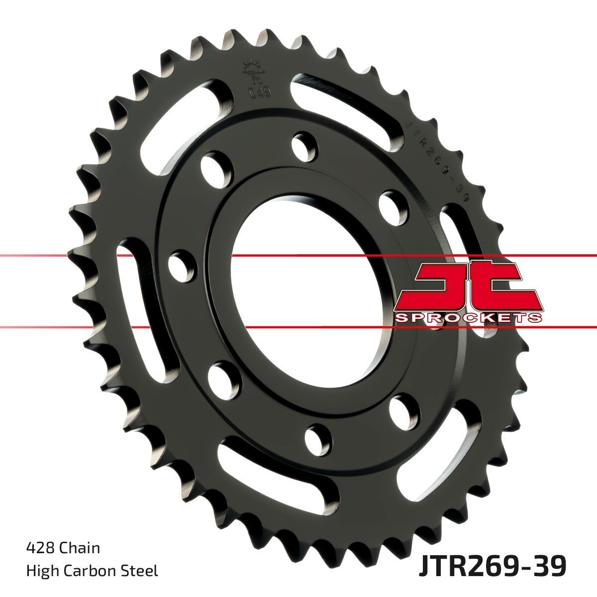 Honda CG 125 M 2001-2003 JT Black Rear Sprocket 39T 428 JTR269.39