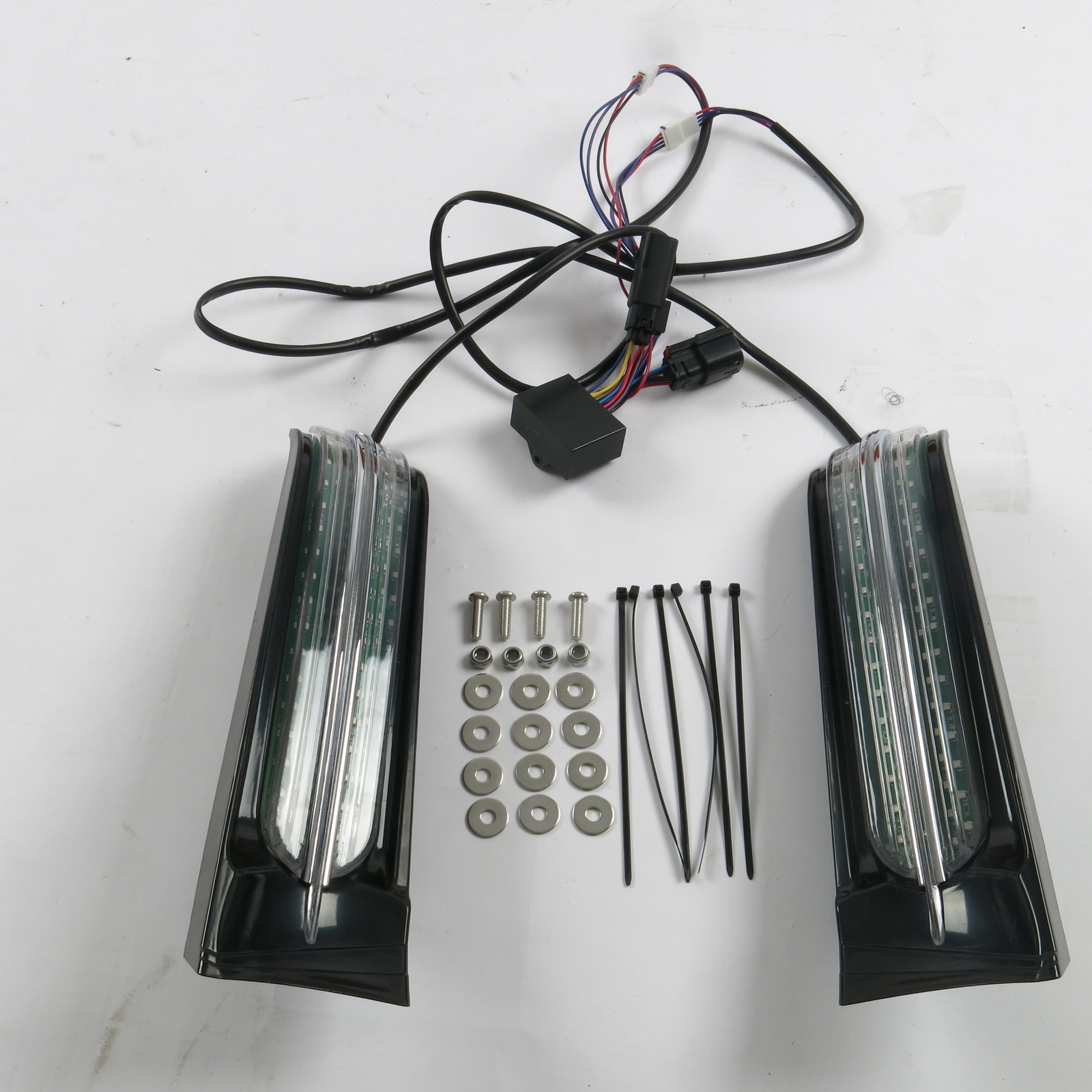 For 2014-2024 Harley Touring Ciro Rear Saddlebag Red LED Filler Panel Lights