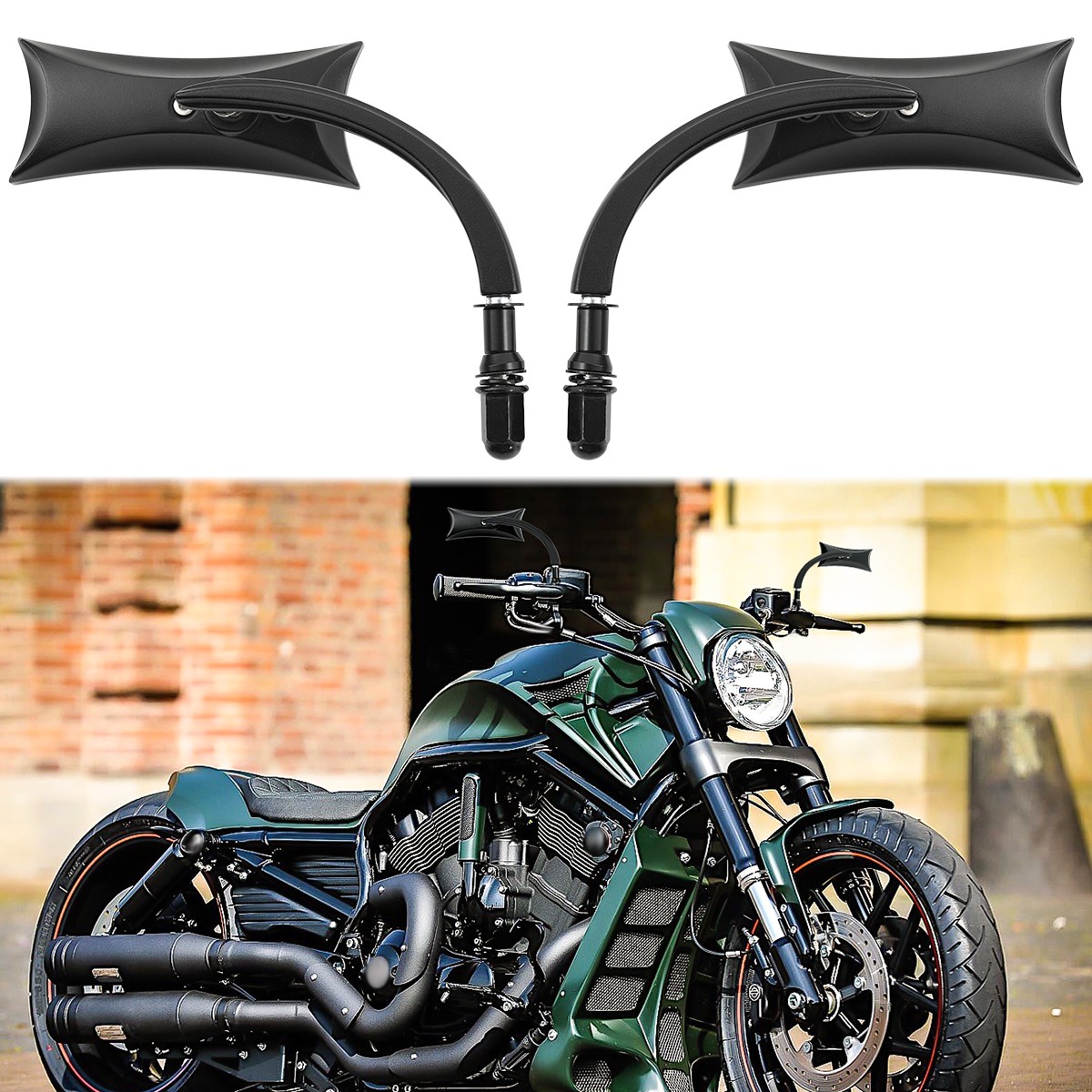 Motorcycle Rearview Side Mirrors Black For Indian Chief Chieftain Classic