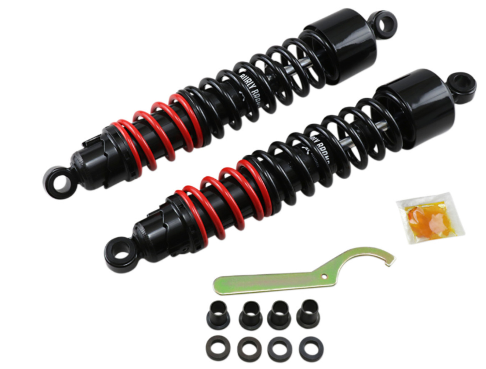 Burly Brand – B28-1250 – Stiletto Shocks, 15in. – Black/Red
