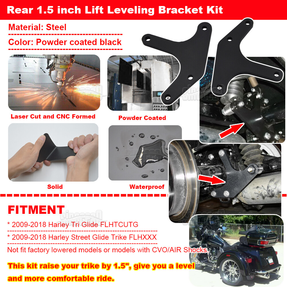 Fit Harley Ultra Tri Glide Trike 1.5inch Lift Rear Rise Leveling Kit Heavy Built