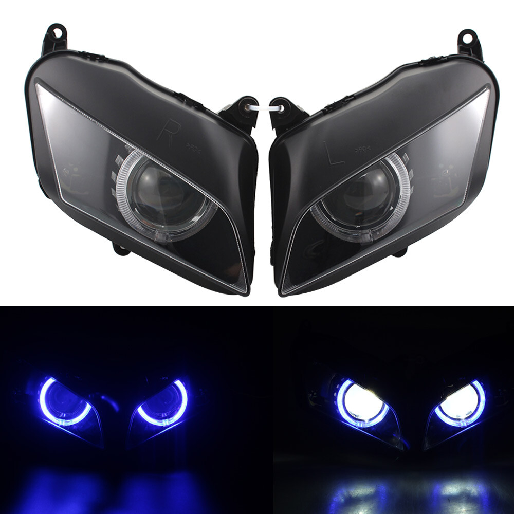 Headlight Assembly HID Projector Blue Angel Eyes For Honda CBR600RR 2007-2012 11