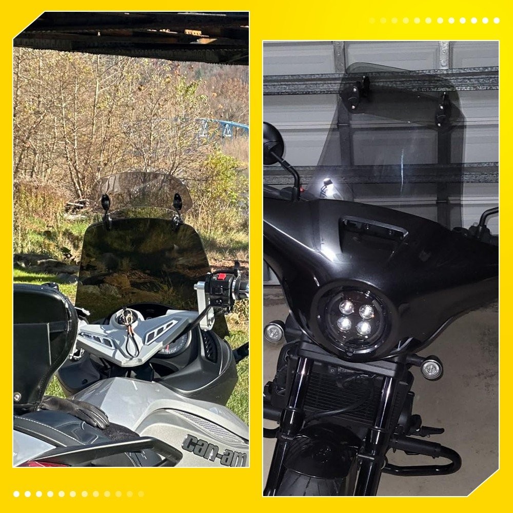 Universal Motorcycle Windshield Wind Screen Deflector Extension Spoiler Clip On