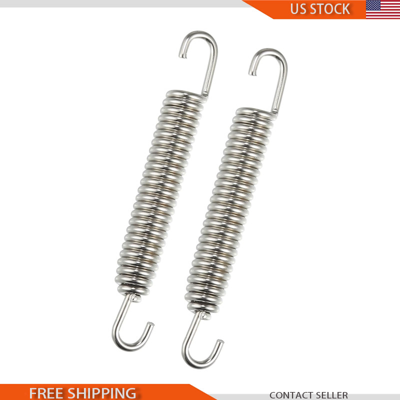 2 Pcs 80mm 3.15 Stainless Steel Universal Exhaust Pipe Spring Hook