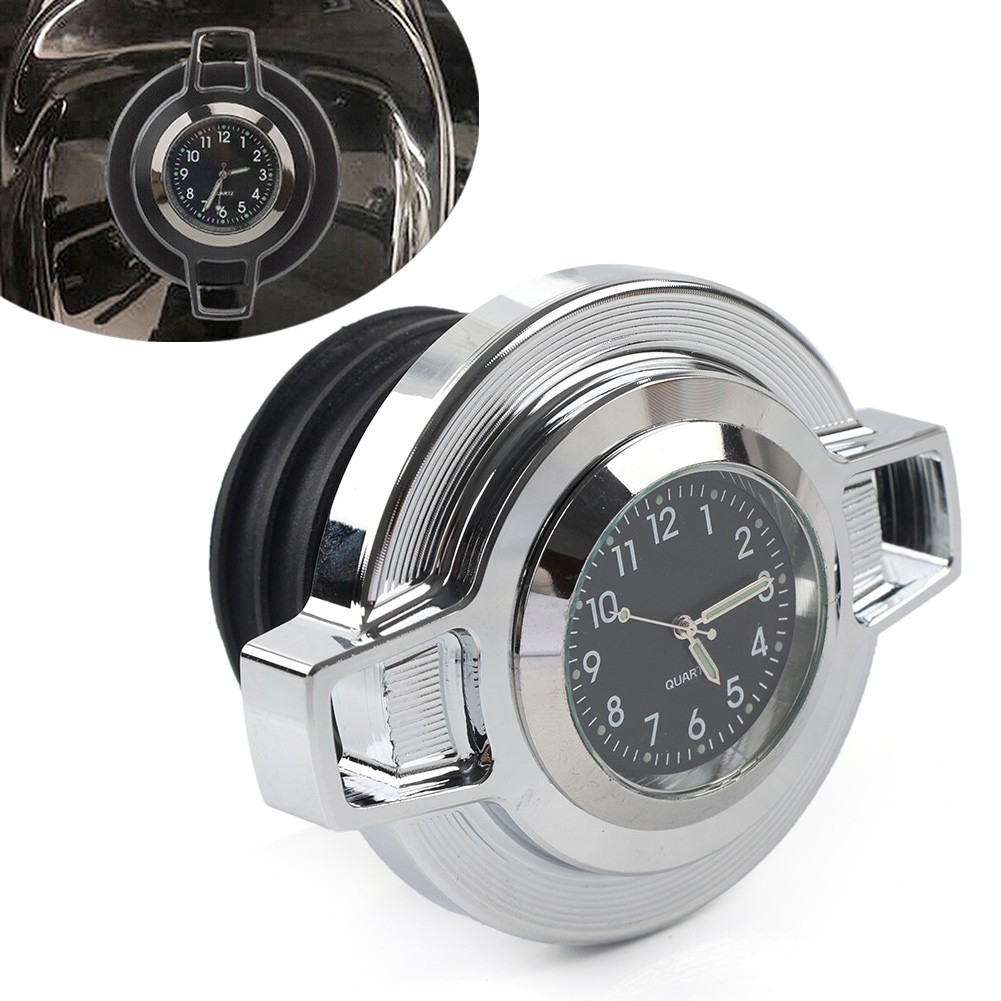 Fuel Gas Tank Oil Cap Cover W/ Clock Fit For Harley Sportster 883 Softail Dyna
