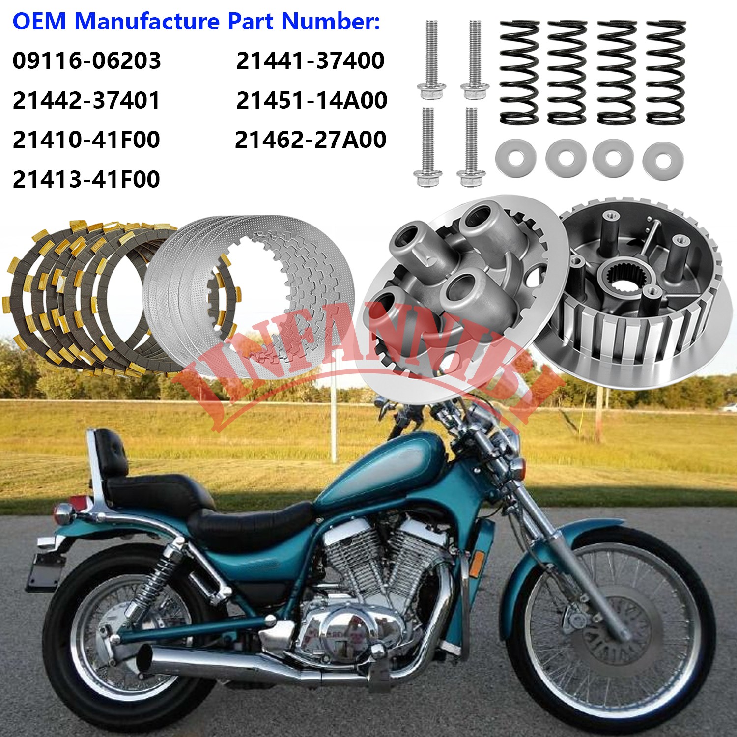 Clutch Outer Pressure Plate Kit & Center Inner Hub for Suzuki Boulevard M50 M50B