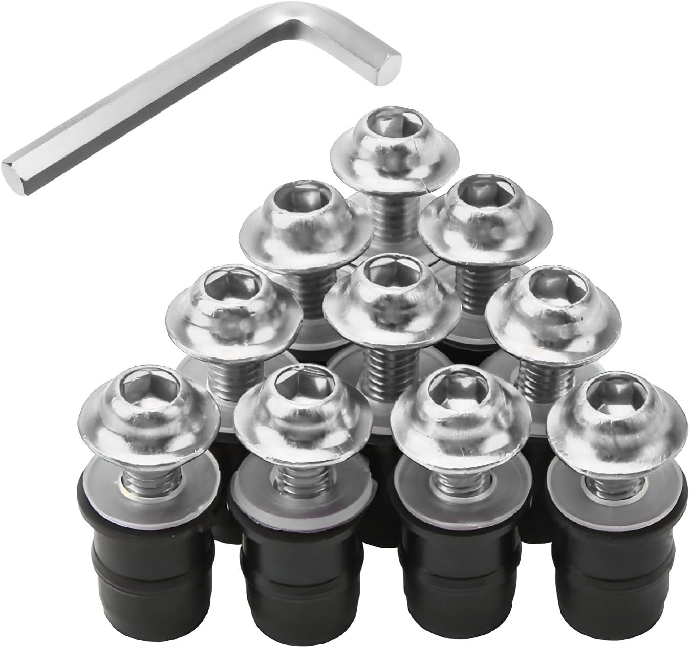 Motorcycle Windshield Bolt Screw Kit, M5, 10 PCS, Wrench