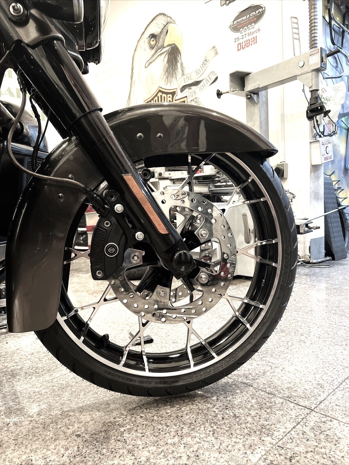 Harley 21″ Black /Cut Prodigy Front Wheel Tire Rotor 08-23 Street Glide Special