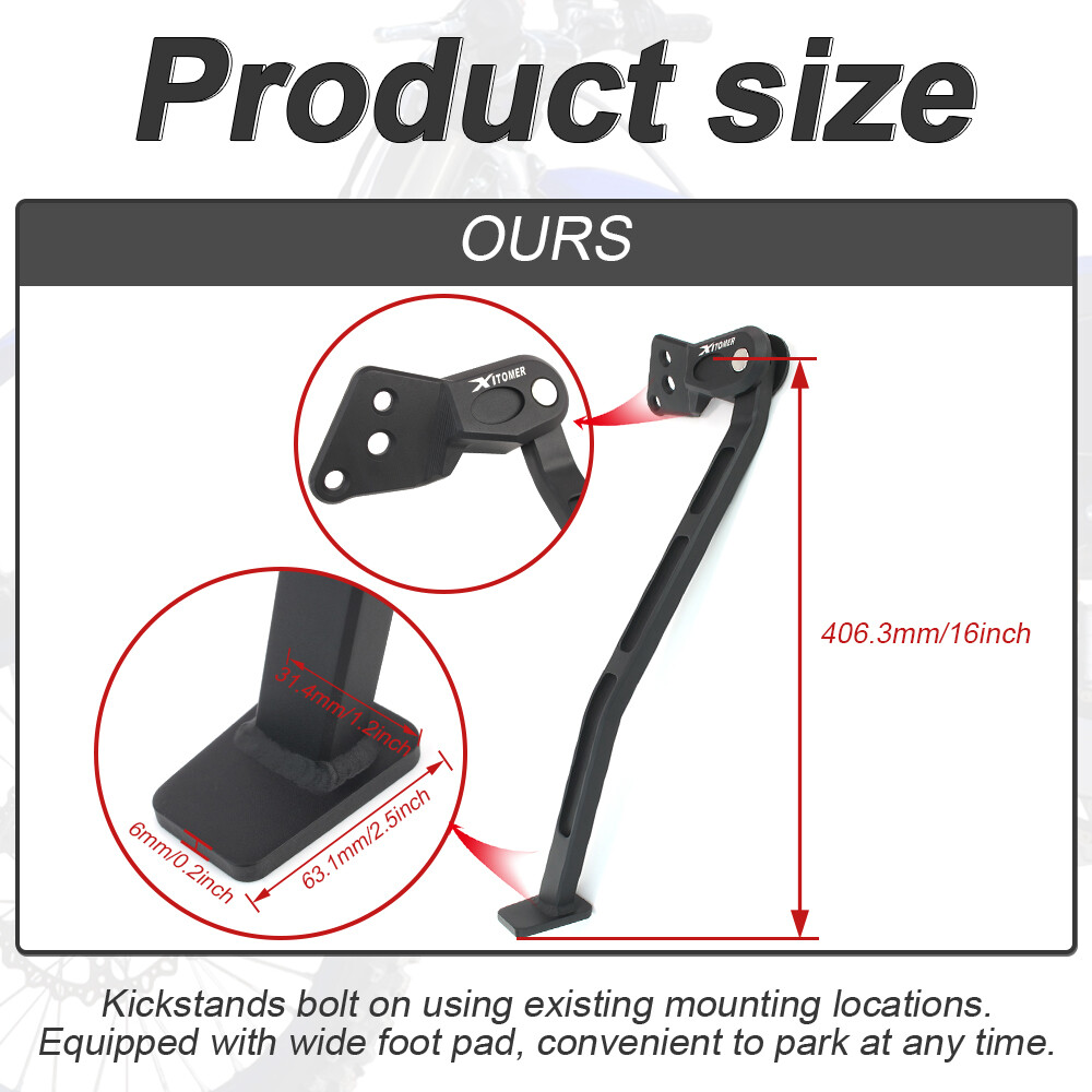 Motorcycle Aluminum Kickstand Sidestand Fit For YAMAHA YZ250F YZ450F 2014-2024