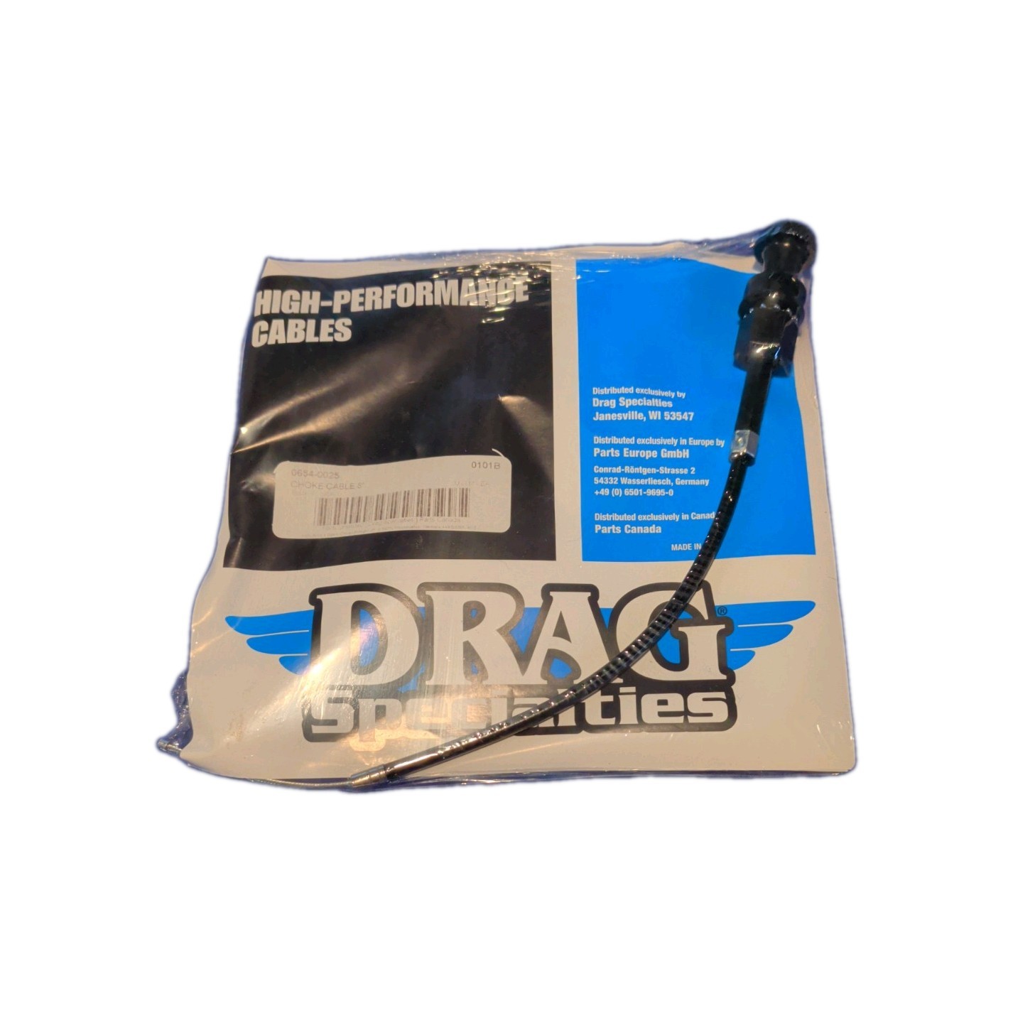 Drag Specialties 0654-0025 8″ Black Vinyl Choke Cable Harley NOS