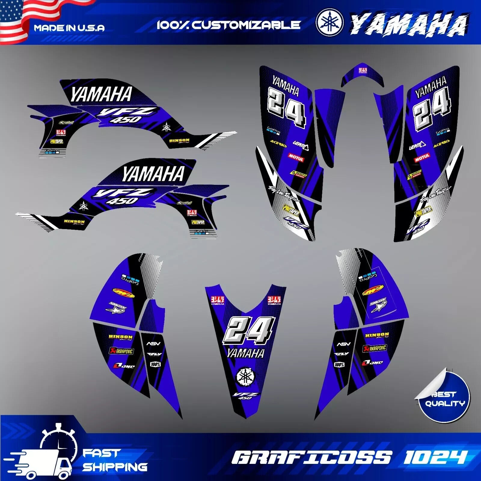 yamaha Yfz 450 2003-2008 Kit graphics decals stickers yfz450 Decal Graphic wrap