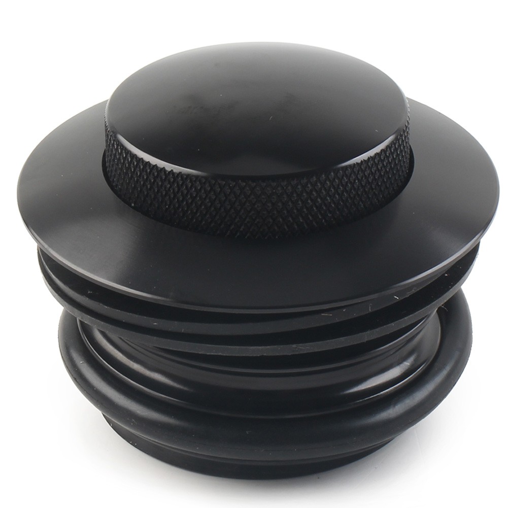 Black Motorcycle Left Hand Thread Fuel Tank Gas Cap Cover For Harley 1982-2017