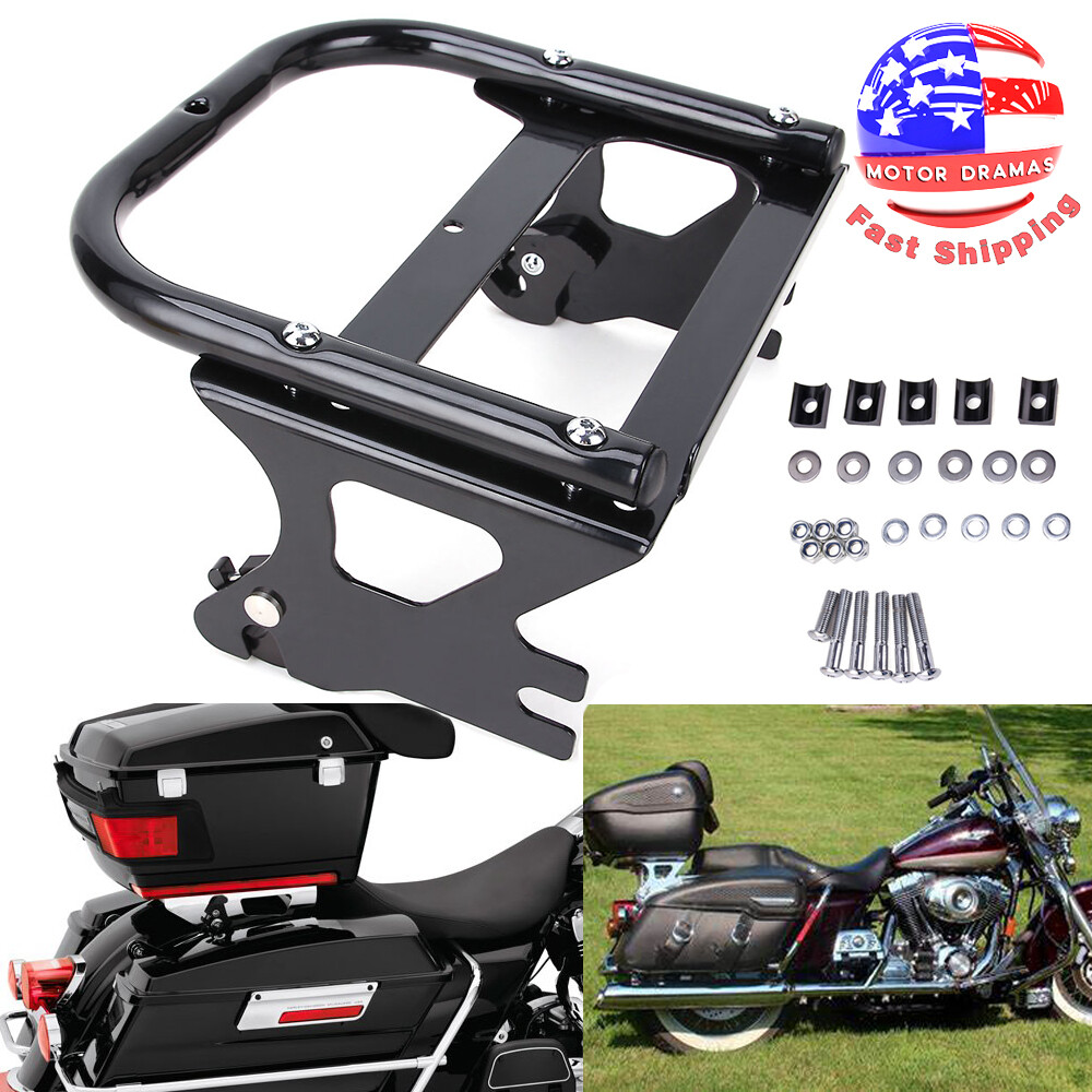 Twoup Tour Pack Pak Mounting Luggage Bracket Rack For Harley 97-08 Touring Black