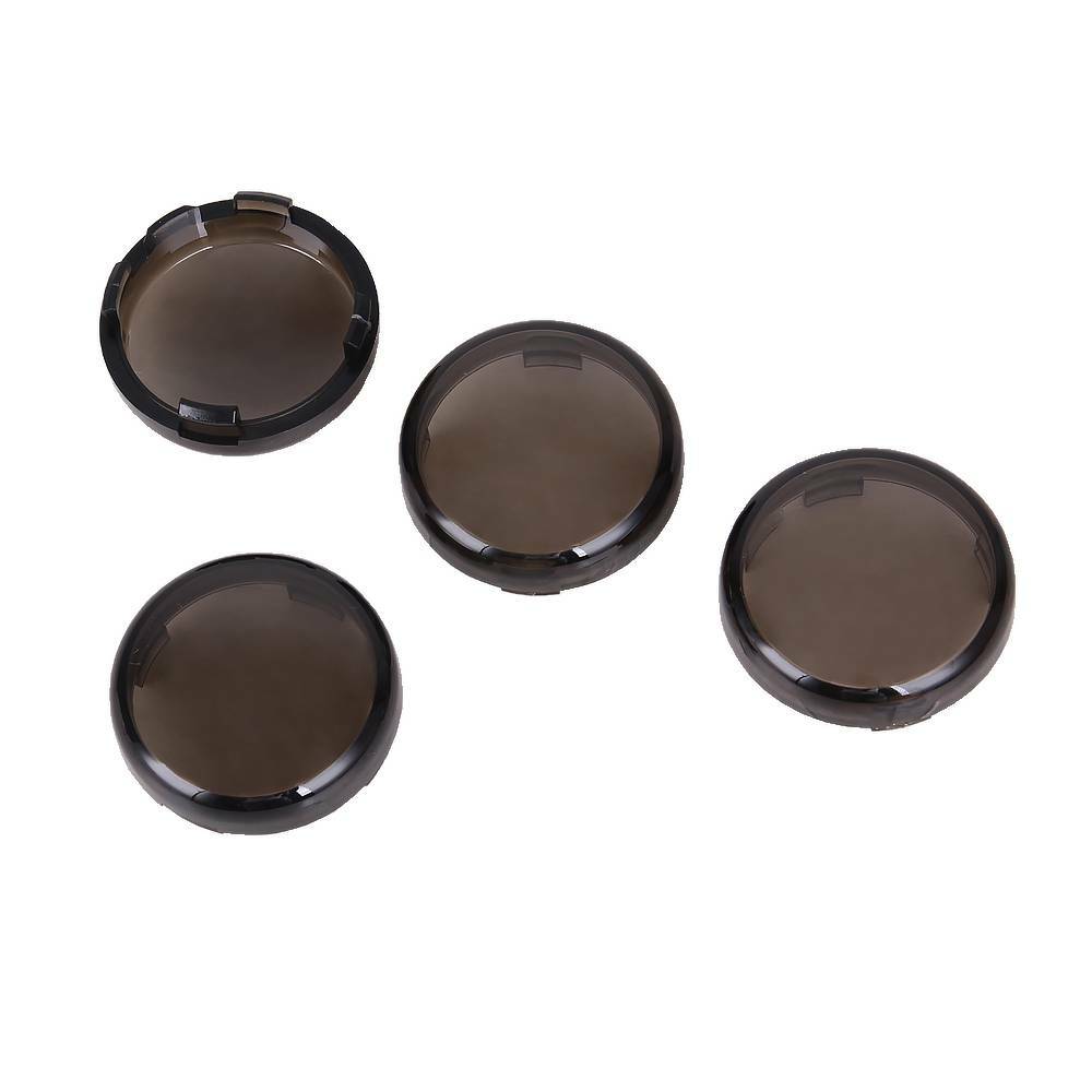 4pcs Smoke Turn Signal Lens Covers Kit Fit For Harley Bullet Dome Style Blinker