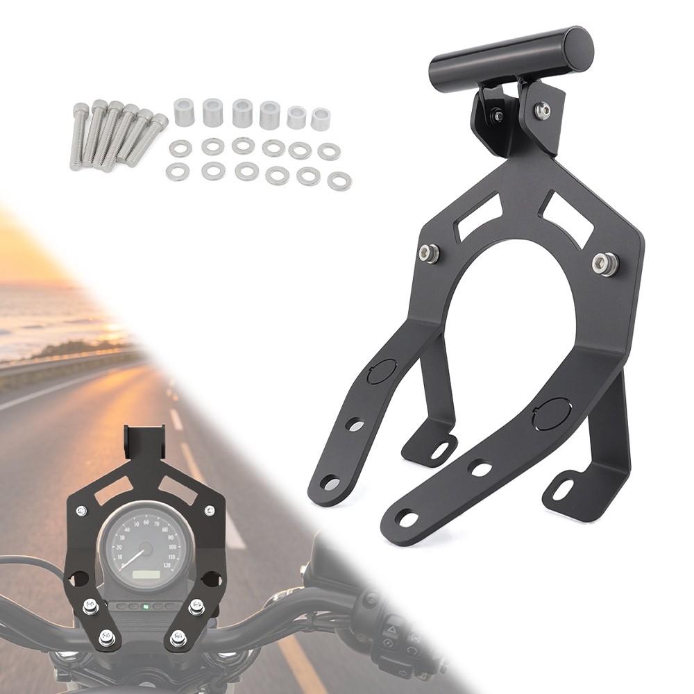 1 Set Of Motorbike Phone Mount Stand GPS Holder Fit For Harley XL883 2007-2022