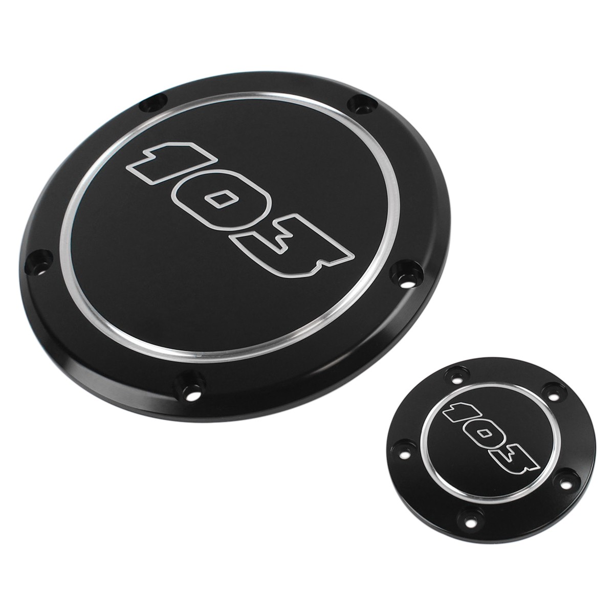 Black 103 Derby Cover Timing Timer Cover For Harley Touring Electra Glide 99-15
