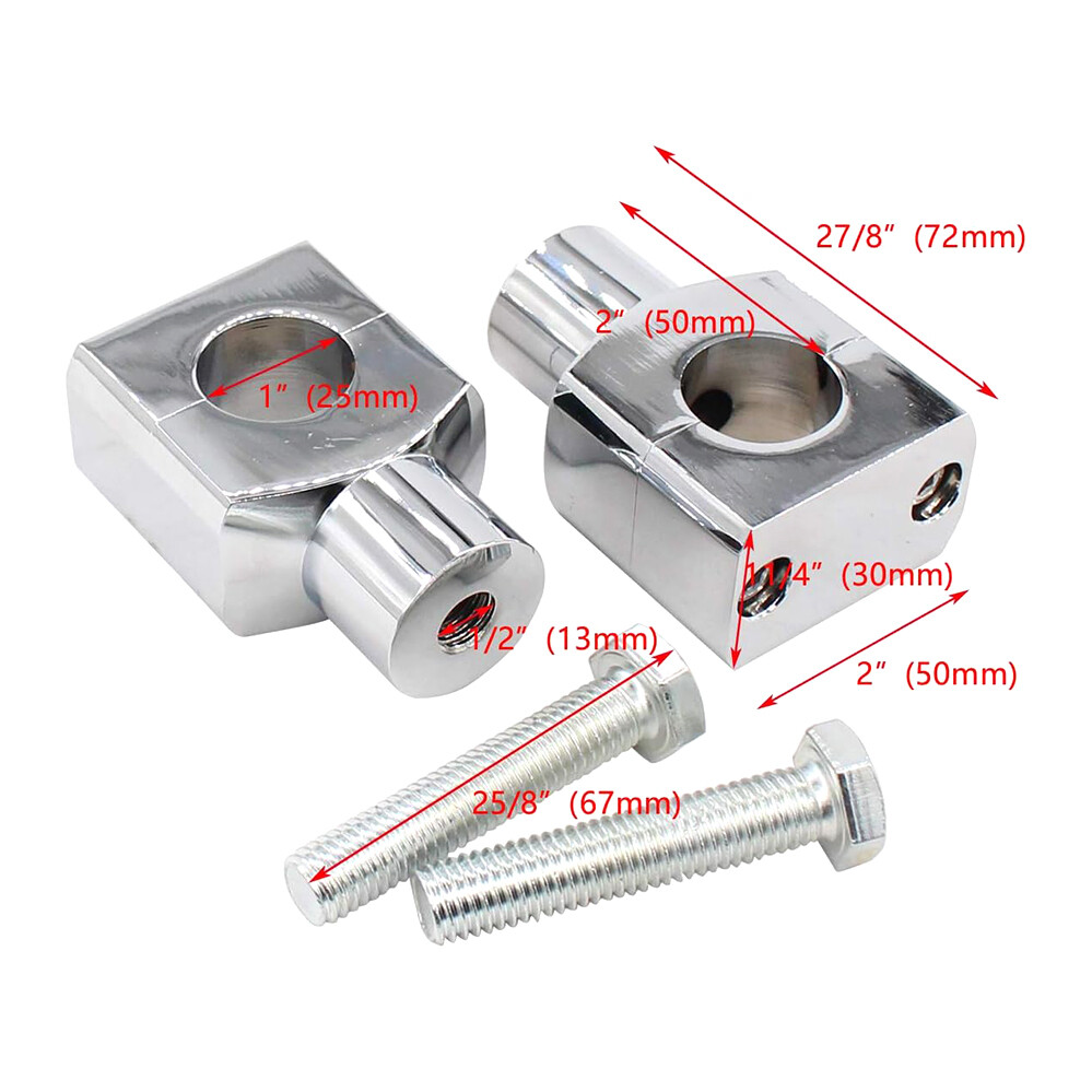 1″ Handlebar Mount Clamp Risers for Honda Shadow VT600 VT750 VT1100 VTX1300 1800