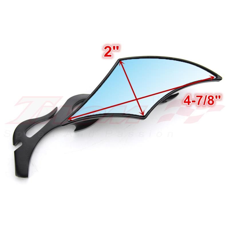 Motorcycle Universal Metal Black Side Rear View Mirrors 8MM 10MM Blade Bobber US