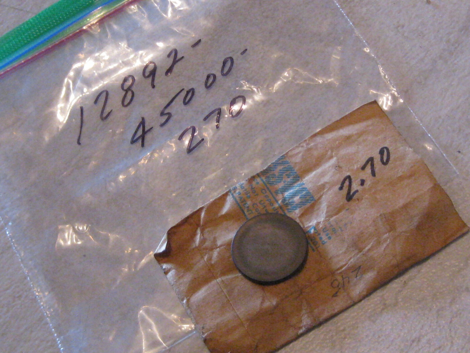 SUZUKI GS1100/1000/850/750/550/450/400/GR650 TAPPET SHIM 2.70MM NOS!