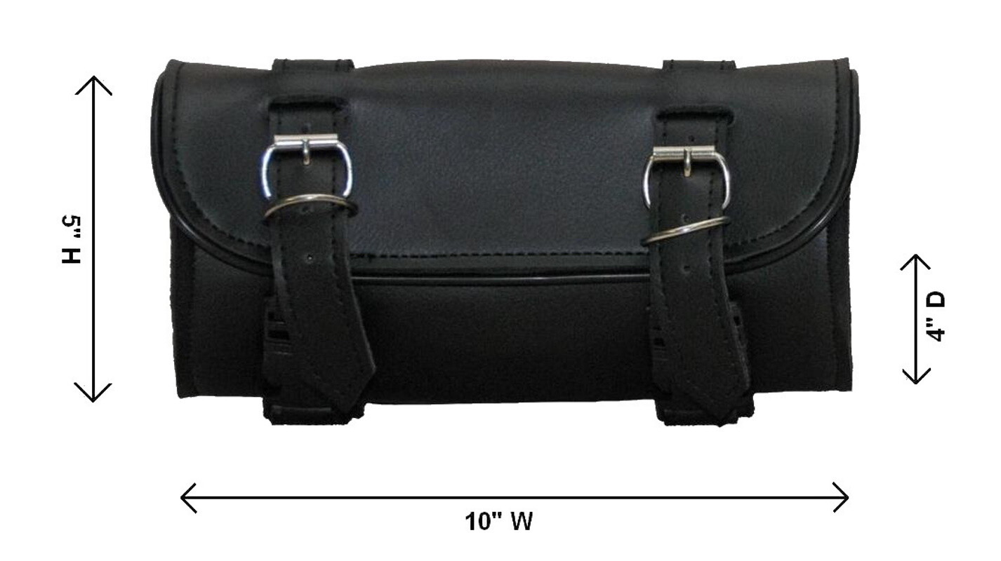 10″ W HEAVY DUTY MOTORCYCLE WATERPROOF BLACK TOOL FORK BAG FOR HARLEY – UV82